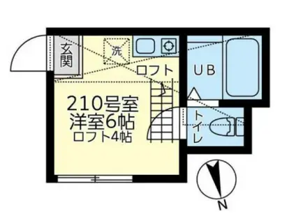 メゾンFUKAISHI浜町(ワンルーム/2階)の間取り写真