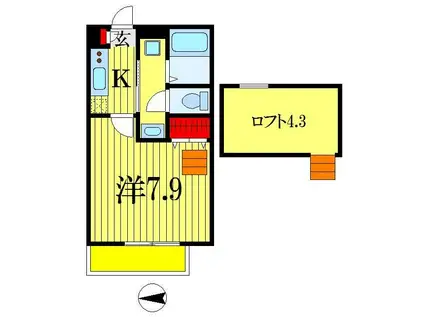 CHIBA CUBE(1K/2階)の間取り写真