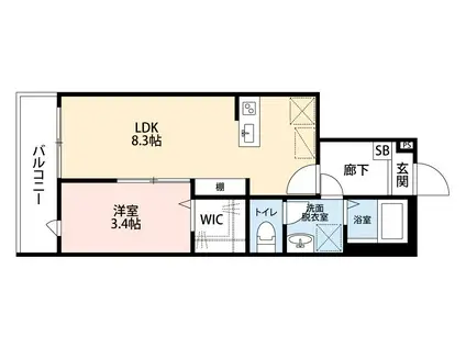 APAERMENTS椎名町(1LDK/3階)の間取り写真