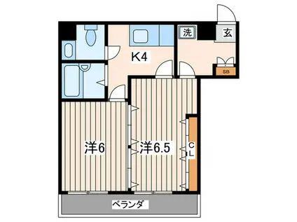 アドリーム吉野町(2K/4階)の間取り写真