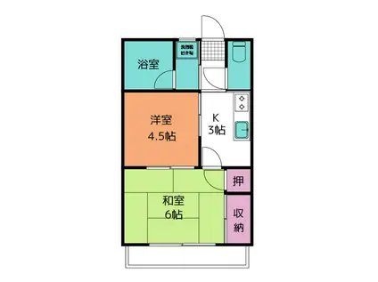 グレイスヤマダ(2K/2階)の間取り写真
