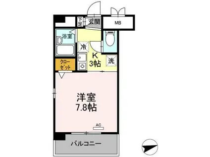 キャッスルIII(1K/2階)の間取り写真