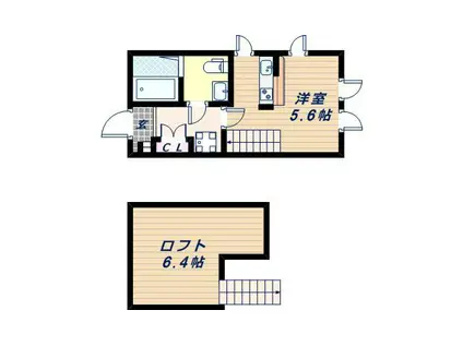 SERENA松虫(ワンルーム/1階)の間取り写真