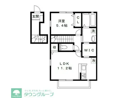 ハピエルII(1LDK/2階)の間取り写真