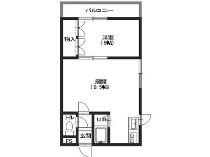 メゾンポルト(1DK/4階)の間取り写真