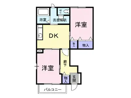 スターフィールド・I(2DK/1階)の間取り写真
