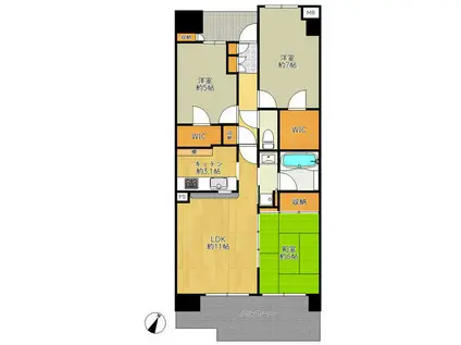 東京ベイアクアマークス(3LDK/4階)の間取り写真