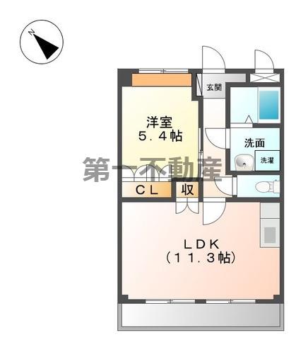フェイバリット(1LDK/2階)の間取り写真