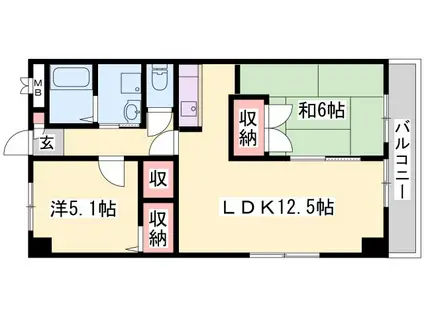 グレース21(2LDK/3階)の間取り写真