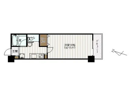 フレリア志比口(1K/4階)の間取り写真
