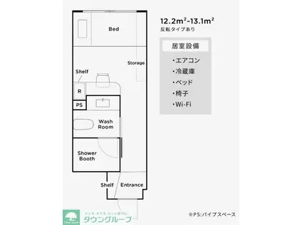 NEARS横浜白楽(ワンルーム/8階)の間取り写真