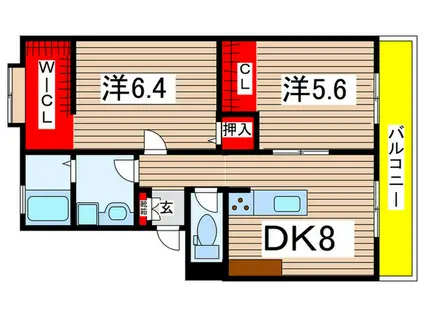 八木コーポ(2DK/4階)の間取り写真