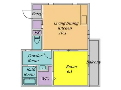 フラワーレジデンス華(1LDK/3階)の間取り写真