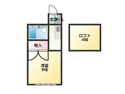 カーサフロール津田沼(1K/2階)の間取り写真