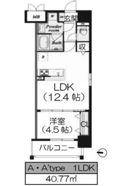 ラフェスタ真田山(1LDK/2階)の間取り写真