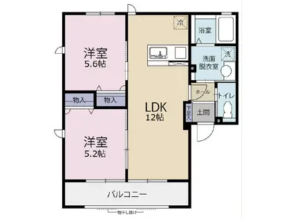 SKY-GS(2LDK/1階)の間取り写真