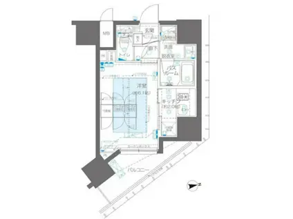 ズーム新宿御苑前 (1K/4階)の間取り写真