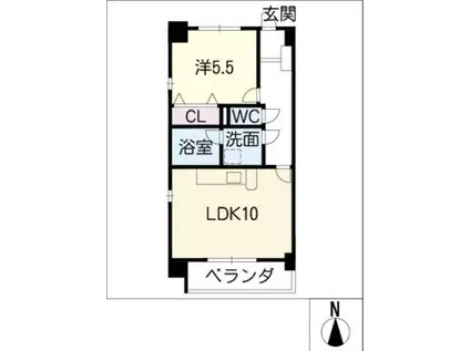 スカイシーIII(1LDK/1階)の間取り写真