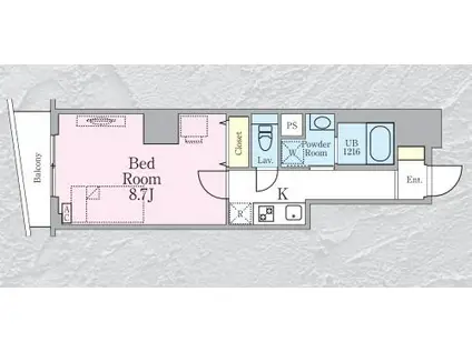 HAON(1K/5階)の間取り写真