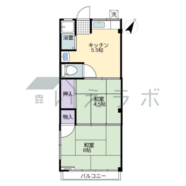 深浦マンション(2DK/2階)の間取り写真