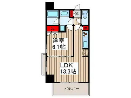 MFPRコート木場公園(1LDK/4階)の間取り写真