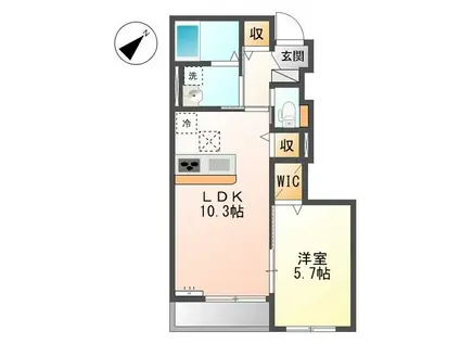 ベラーノ(1LDK/1階)の間取り写真