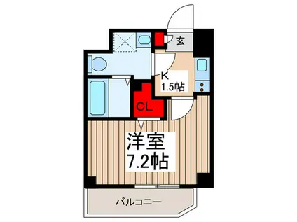 アルファコート戸田(1K/1階)の間取り写真