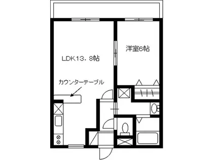エアフォルク(1LDK/3階)の間取り写真