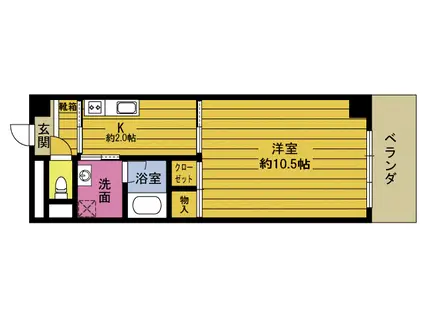 リンツIII(1K/7階)の間取り写真