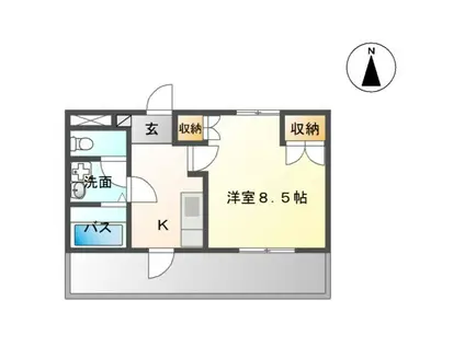 メルヴェール(1K/2階)の間取り写真