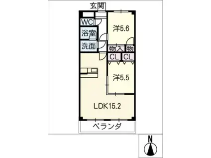 シェレンバウム(2LDK/4階)の間取り写真