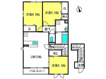 メゾンエスポワールIII(3LDK/2階)の間取り写真