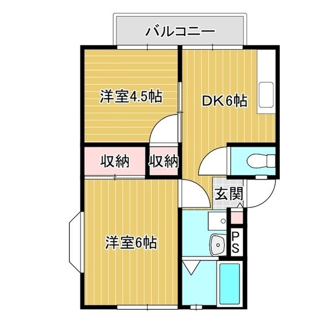 パークハウス(2DK/2階)の間取り写真