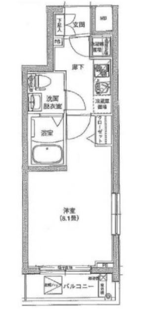 アイル新宿(1K/4階)の間取り写真
