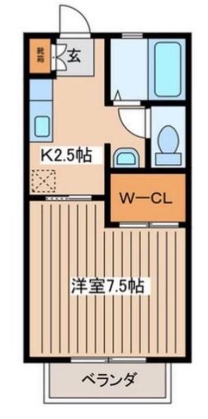 シャンテ(1K/2階)の間取り写真