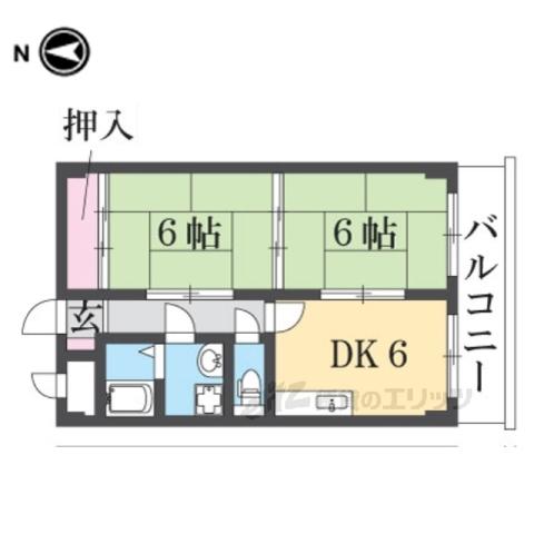 ルシャト-(2DK/3階)の間取り写真