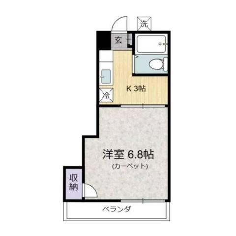 イズミ第二(ワンルーム/3階)の間取り写真
