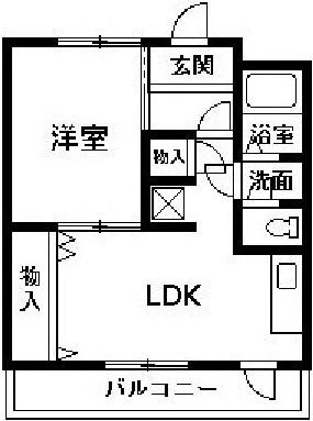 サンハイツ橋本(1LDK/3階)の間取り写真