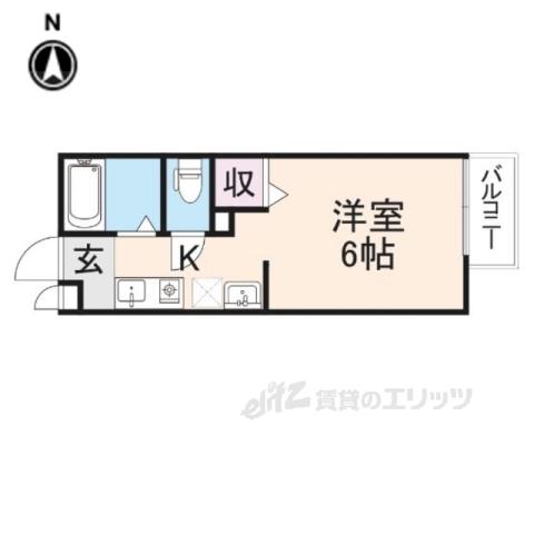 ソレジオ(1K/2階)の間取り写真
