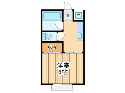 カナディアンハイツ(1K/2階)の間取り写真