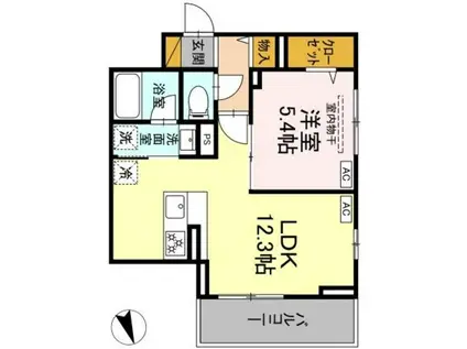 D-STELLA(1LDK/3階)の間取り写真