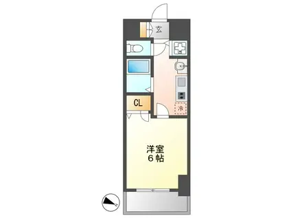 プレサンス名古屋STATIONビーフレックス(1K/8階)の間取り写真