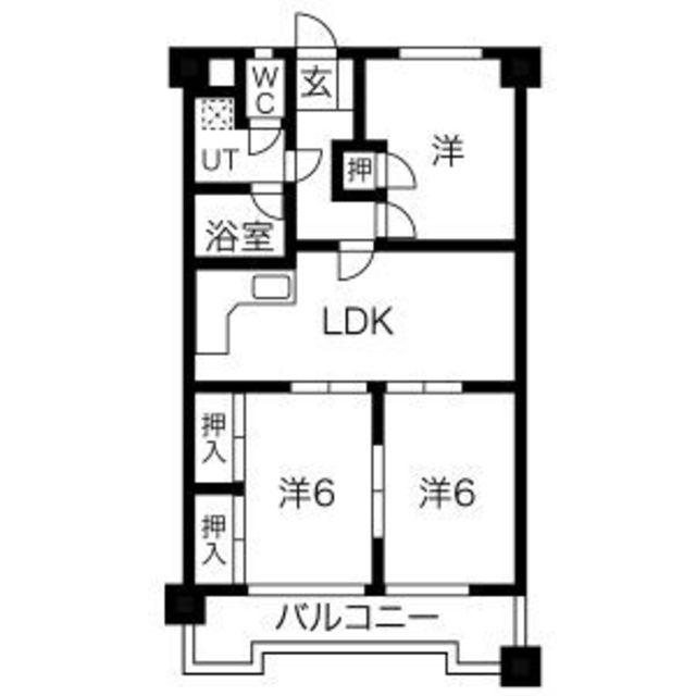 グレーシア上山門(3LDK/2階)の間取り写真