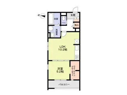 BENE OKAMOTO(1LDK/2階)の間取り写真