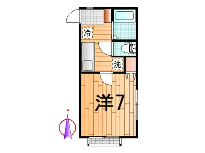 カーサピュア(1K/2階)の間取り写真