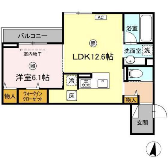 ファミールMNK(1LDK/1階)の間取り写真