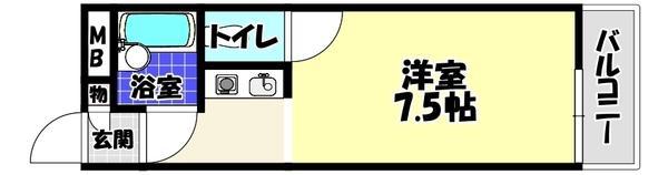 SENSE TONDABAYASHI(1K/1階)の間取り写真