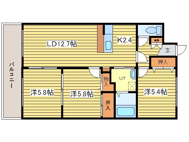 COLORE32(3LDK/8階)の間取り写真