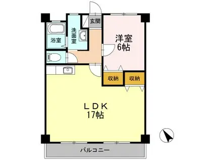 MKコーポ(1LDK/2階)の間取り写真