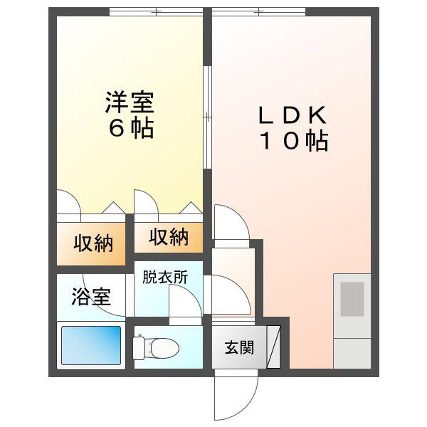 コーポふぁすと(1LDK/2階)の間取り写真